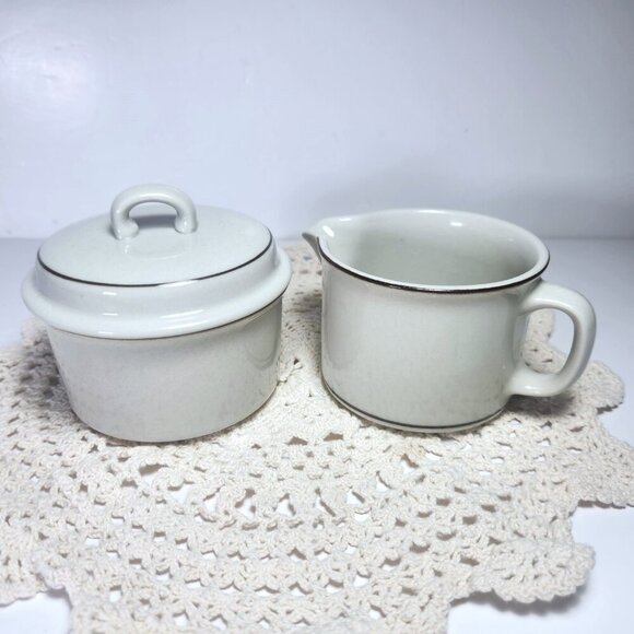 Arabia Fennica Cream and Sugar Set Stoneware Covered Sugar Bowl Mid Century - Picture 1 of 10
